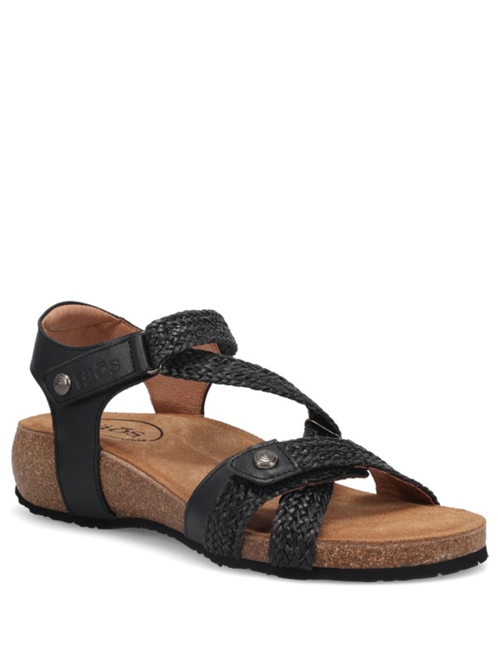 Naot Women's Black Braided Leather Cork Sandal
